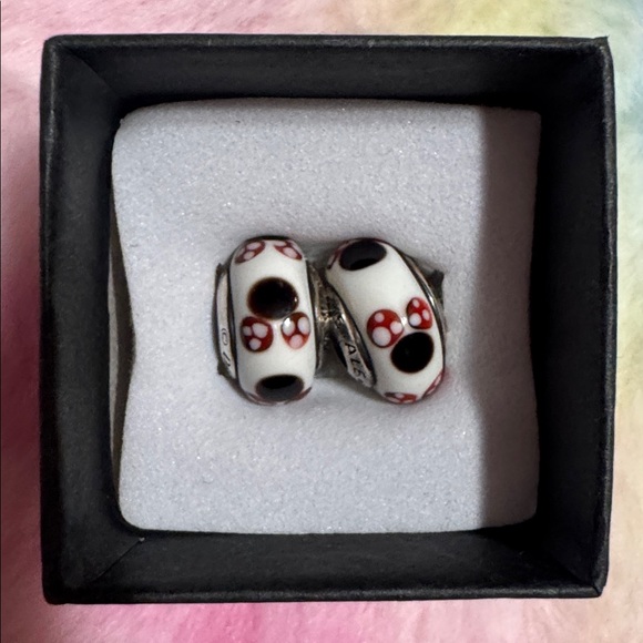 Pandora x Disney Minnie Mouse Murano glass bead SET - Picture 5 of 6